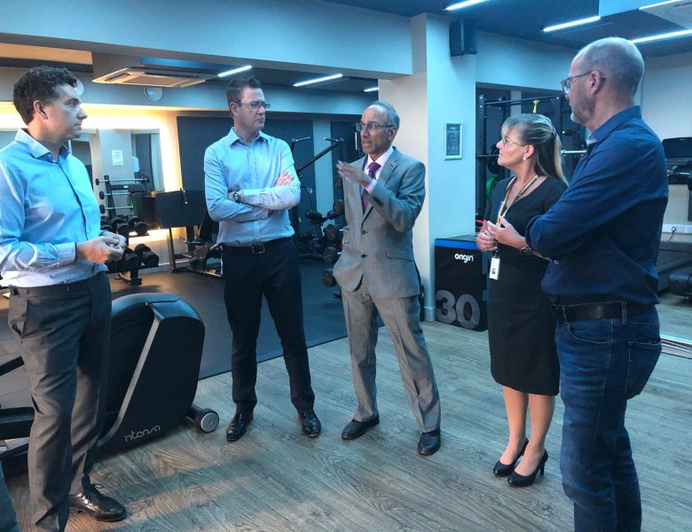 MP for Eddisbury Edward Timpson visits Spire Healthcare upstairs at Instinct Gym & Wellbeing